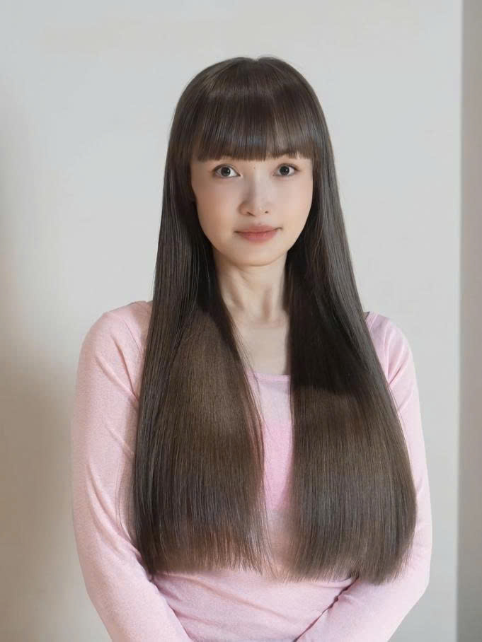 Mái tóc dài suôn mượt.