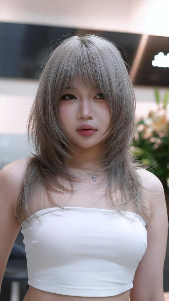 Mẫu tóc nhuộm sắc độ sáng.